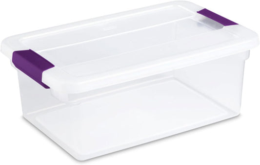 Sterilite 48-Pack 15 Quart ClearView Latch Box, Stackable Organizer Bins with Latching Lids - Clear