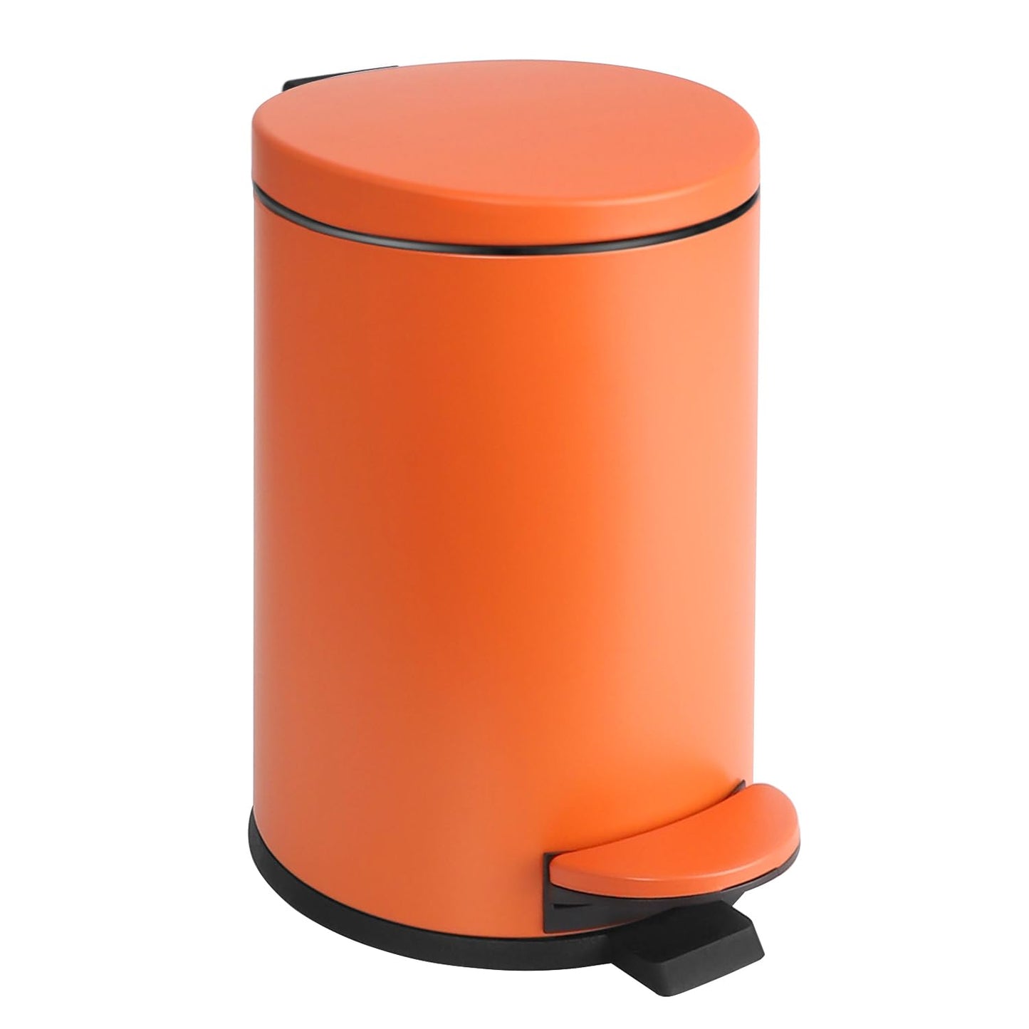 TIPGO Small Trash Can with Lid Soft Close, 4.5 Liters / 1.2 Gallon Bathroom Garbage Can, Mini Step