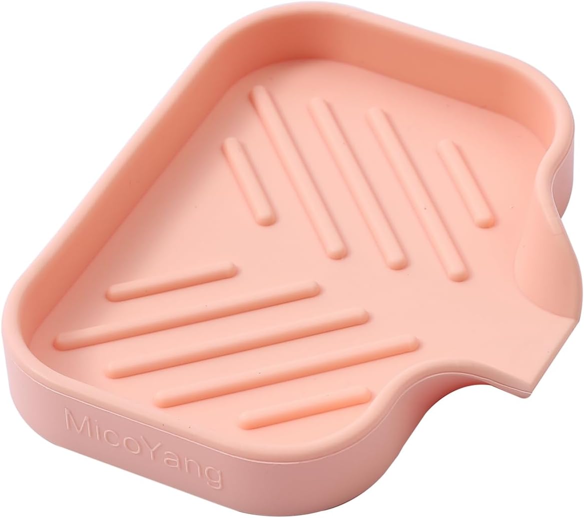 Silicone Bathroom Soap Dishes with Drain Spout-Bathroom and Kitchen Sink Organizer,Sponge