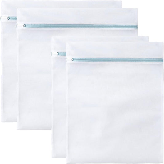 4 Pcs Large Mesh Laundry Bags for Delicates Intimates Lingerie with Zipper 2 Pcs 20” x 24”, 2 Pcs