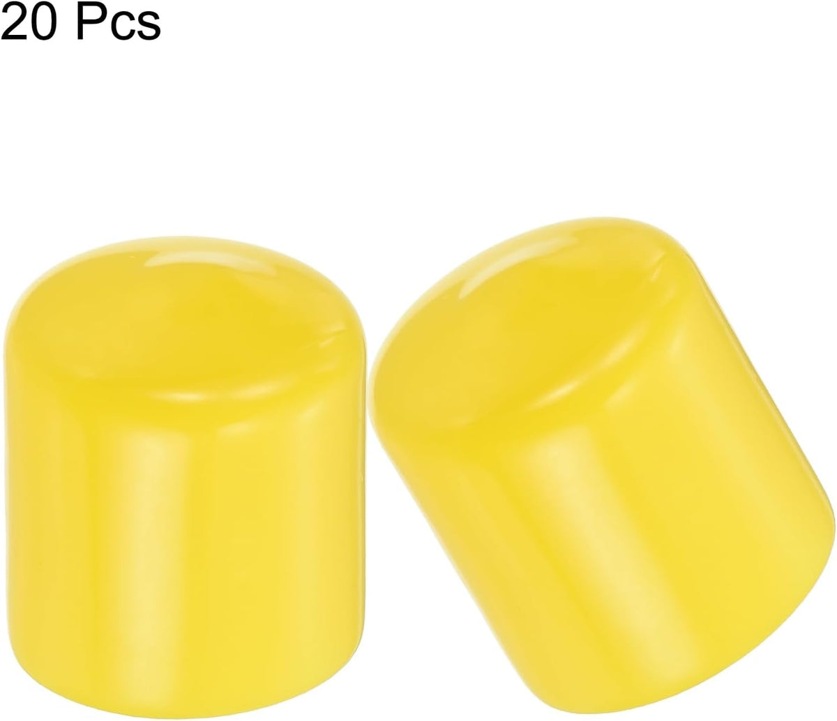 uxcell 20pcs Rubber End Caps 29mm(1 1/8") ID Vinyl PVC Round Tube Bolt Cap Cover Screw Thread