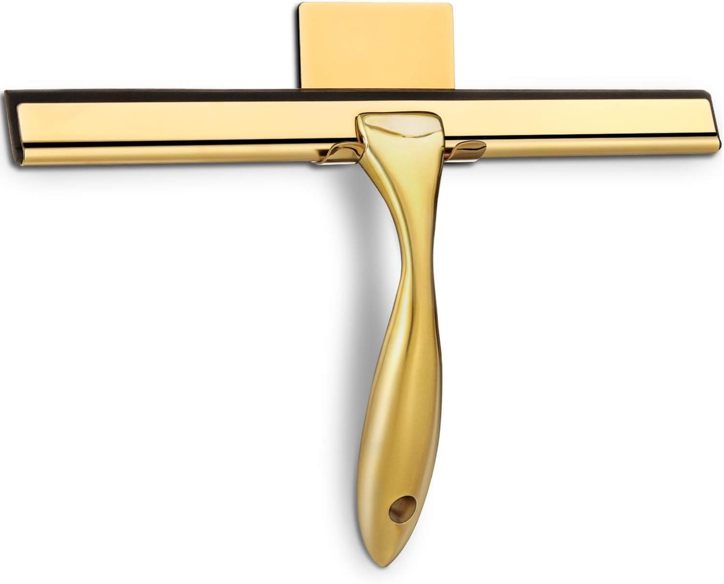 HIWARE All-Purpose Shower Squeegee for Shower Doors, Bathroom, Window and Car Glass - Brass