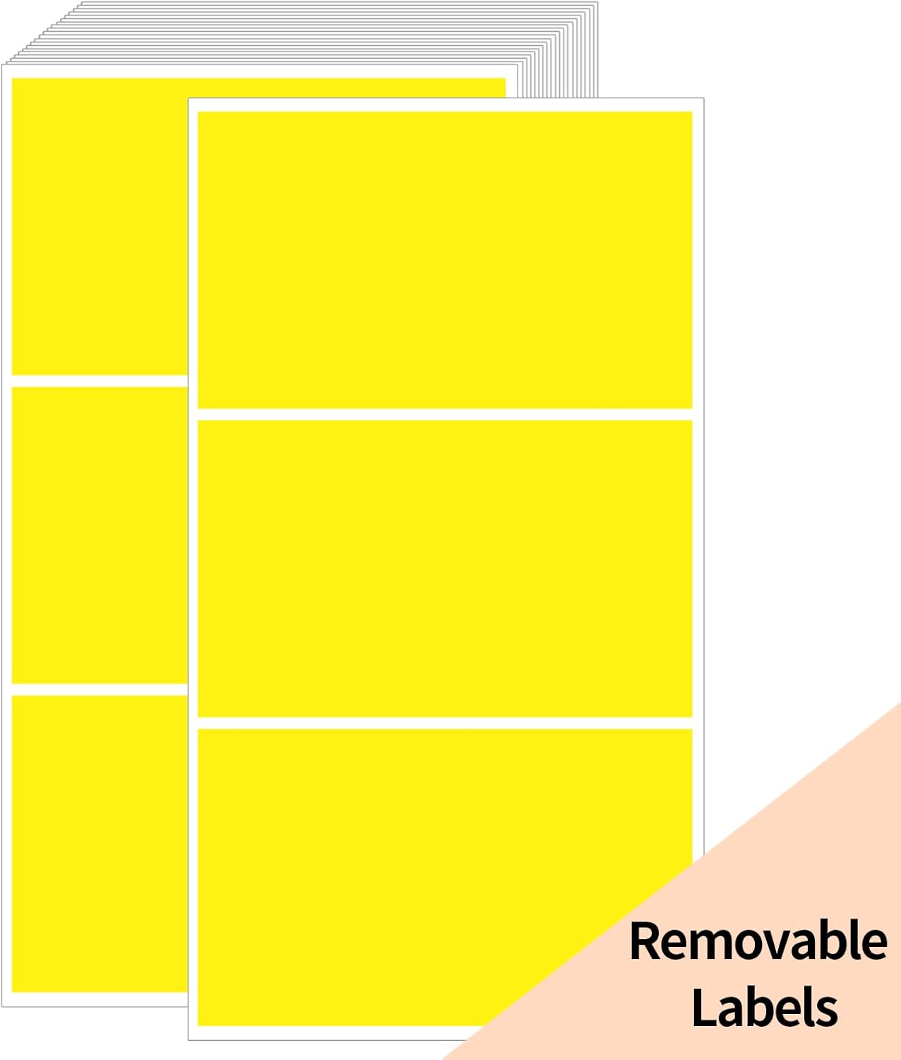 STARLIBOO Removable Colored Labels Stickers, 3X5 Inch Removable Large Label Stickers for Moving