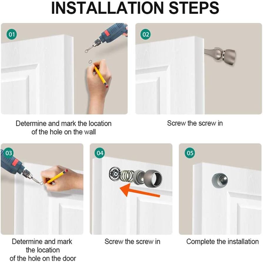 Magnetic Door Stop, Stainless Steel, Magnetic Door Catch, Door Holder, Door Stops, Wall Mounted