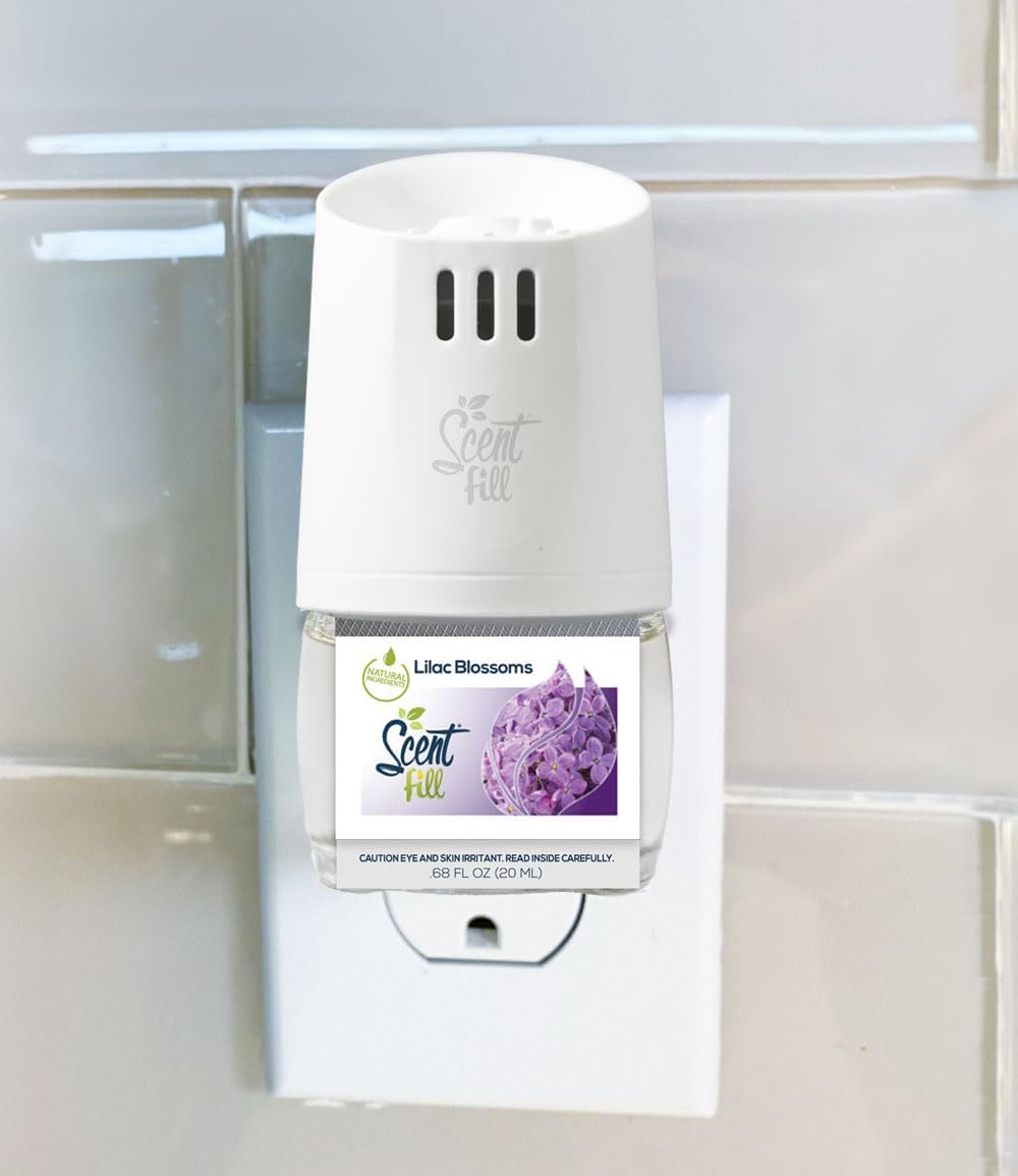 Scent Fill Lilac Blossoms Plug in Air Freshener, 4 Scented Oil Refills