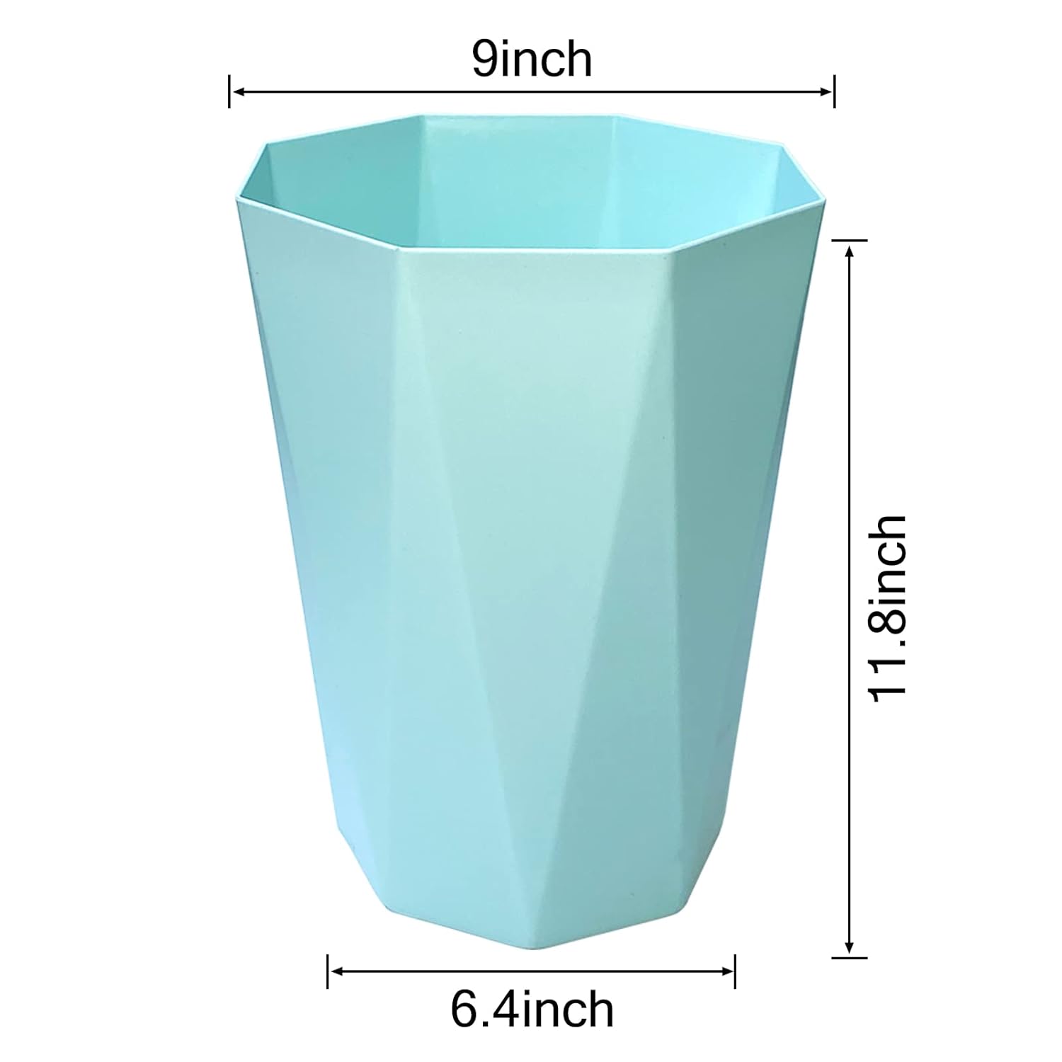 6pcs Trash Can Wastebasket Plastic 2.6 Gallon Garbage Can Container Rubbish Trash Bin Paper Basket