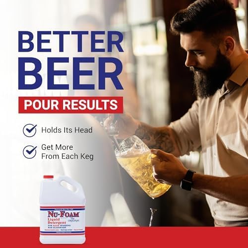 Nu-Foam Liquid Detergent for Bar Glassware - Original Streak-Free Solution - Hand Washing Bar