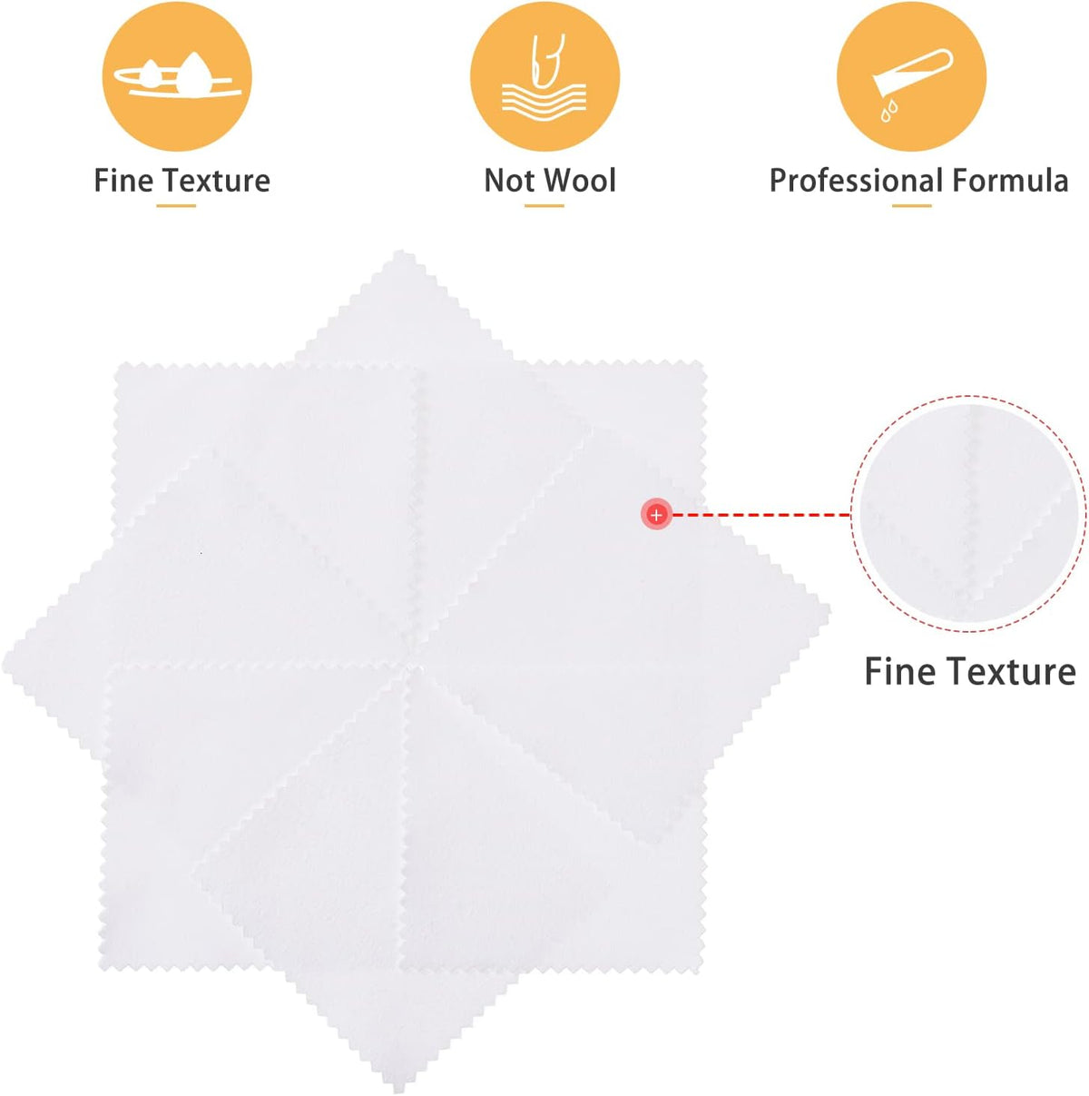 CATIFLIN 100pcs Jewelry Cleaning Cloth, Silver Polishing Cloth Individually Wrapped, Small Jewelry