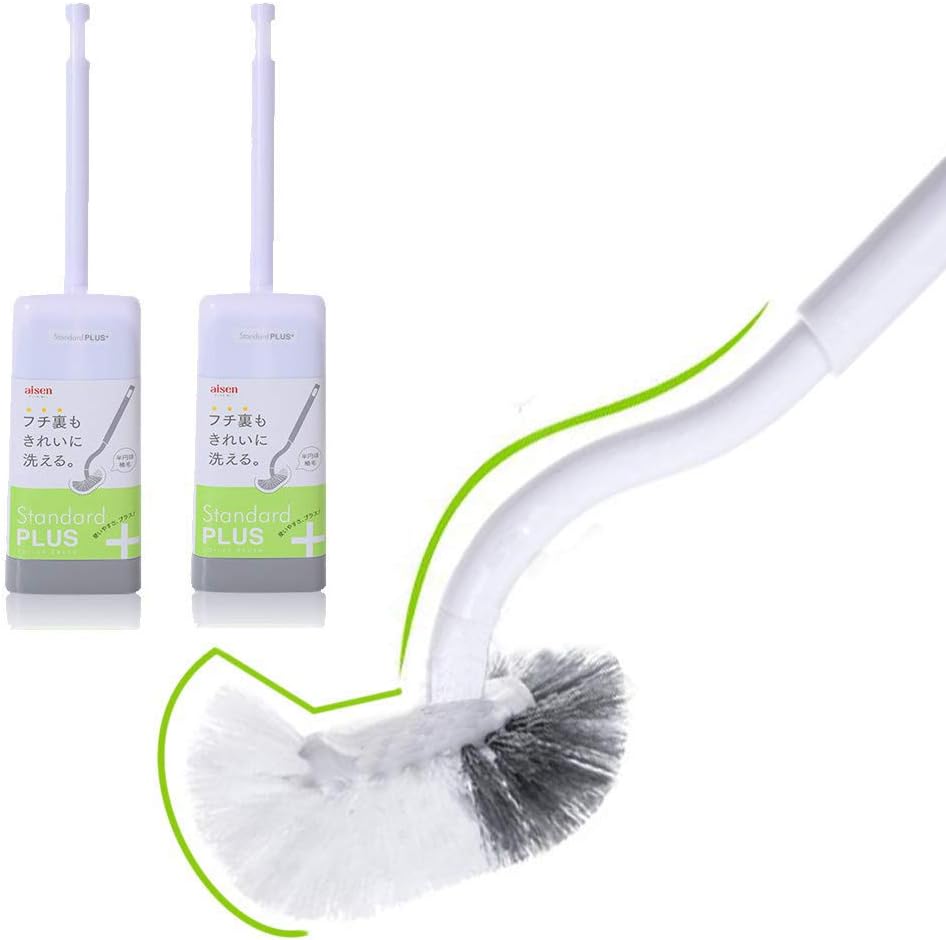 Marbarsse Bathroom Toilet Bowl Brush and Holder, Curved Design Toilet Brush for Deep Cleaning Under
