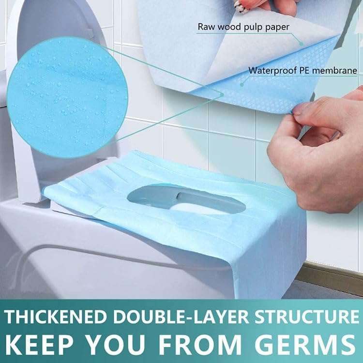 Disposable Waterproof Toilet Seat Covers (10-Pack) – Individually Wrapped XL Portable Potty Liners