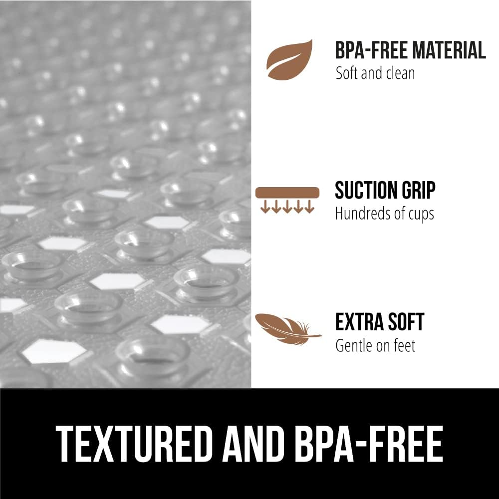 GORILLA GRIP Patented Square Shower Stall Mat, Small Bathtub Floor Mats for Stand Up Showers
