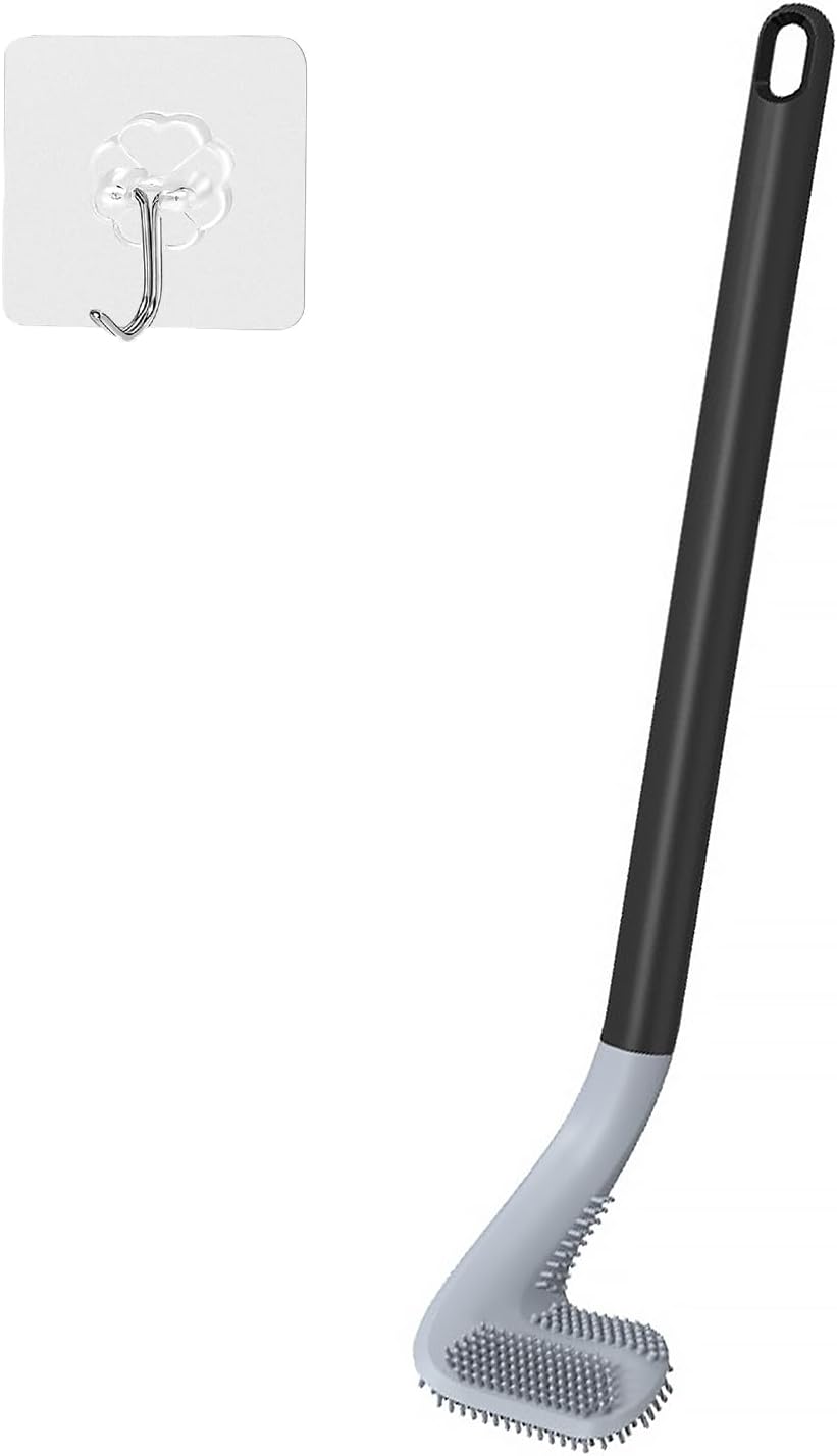 Golf Toilet Brush, Toilet Cleaning Brush, Flexible Bendable Silicone Long Handled Toilet Brush