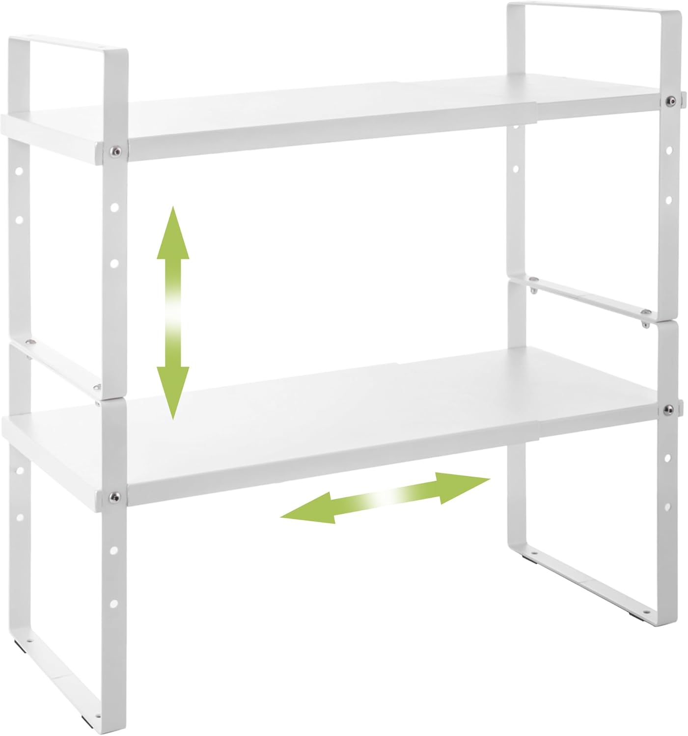 Expandable Cabinet Shelf Organizer Rack, Stackable Kitchen Counter Storage Shelves Stand