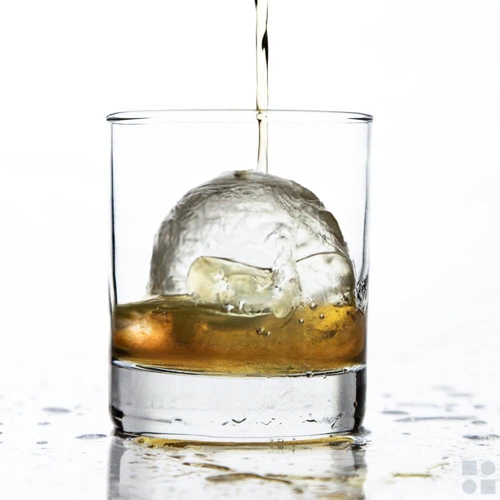 glacio Ball Ice Cube Tray and Big Ice Cube Molds for Whiskey, Slow-Melting, 100% Silicone