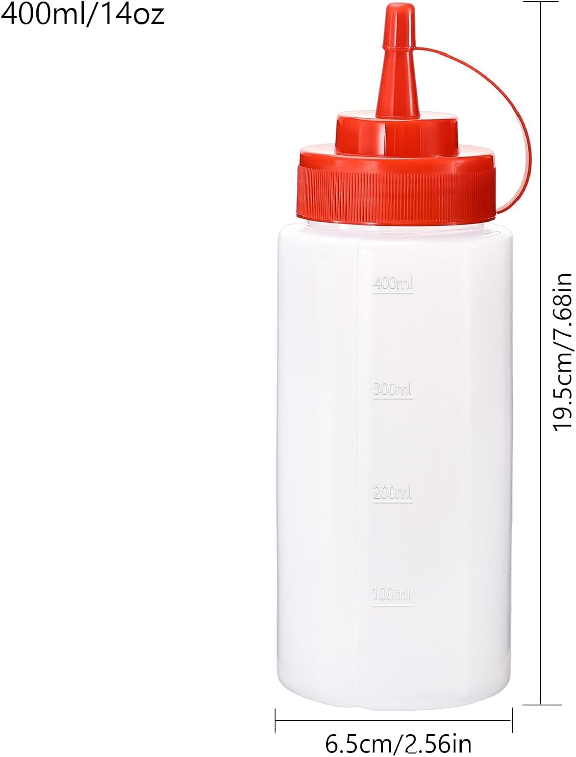 Condiment Squeeze Bottles Ketchup Dispenser, 4 Pack 16oz Squeeze Bottles for Liquids, Plastic Sauce