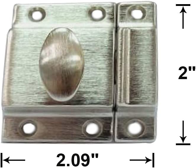 QCAA Traditional Large Oval Turn Cabinet Latch, Solid Brass, 2", for Cupboard & Other Furniture
