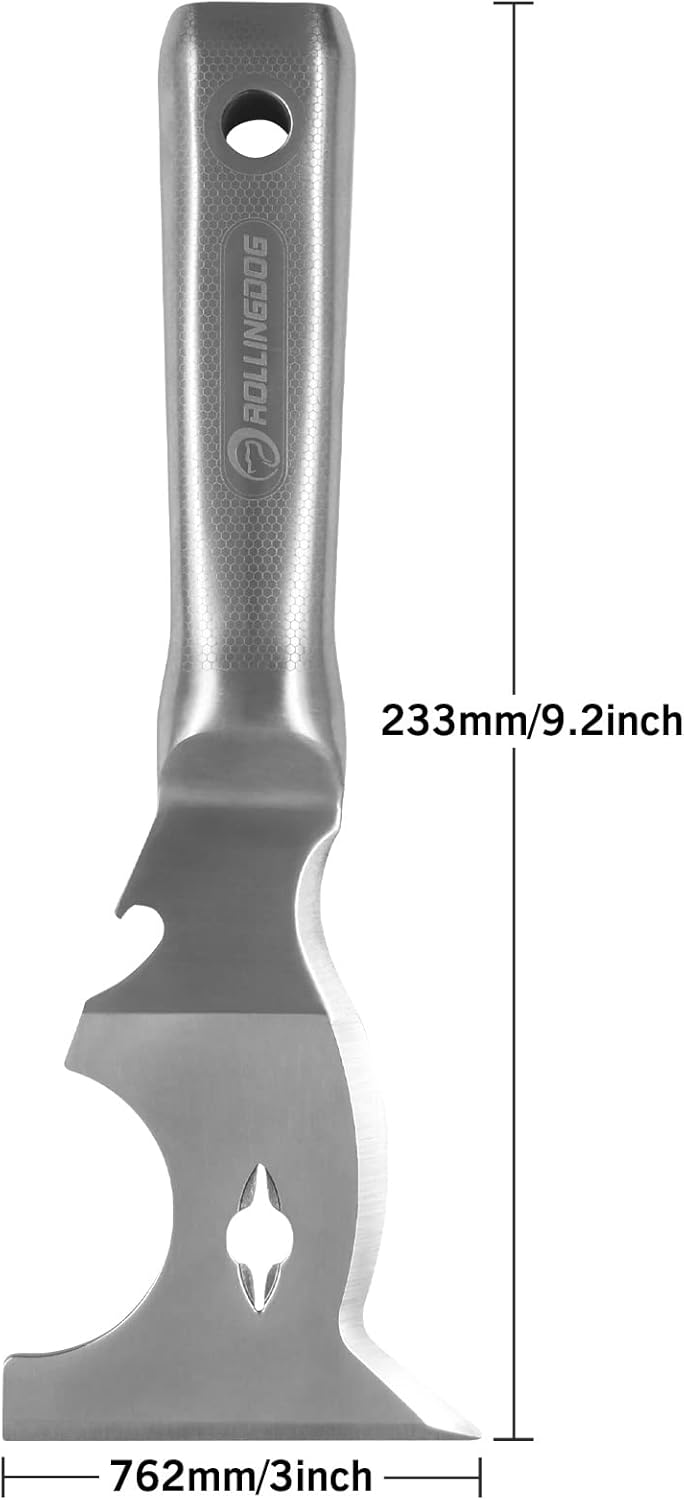 ROLLINGDOG 10 in 1 Painter's Tool - Stainless Steel Mirror Polished One Piece Blade And Laser