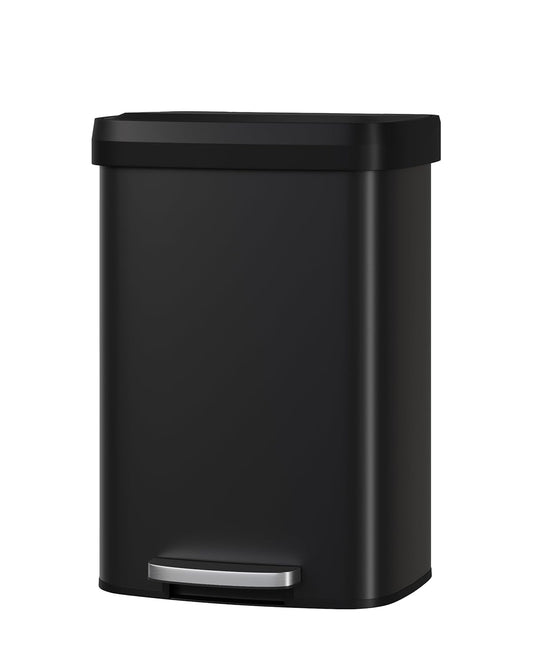 Garvee 13 Gallon / 50 Liter Metal Trash Can with Lid, Large Garbage Can for Kitchen, Rustproof