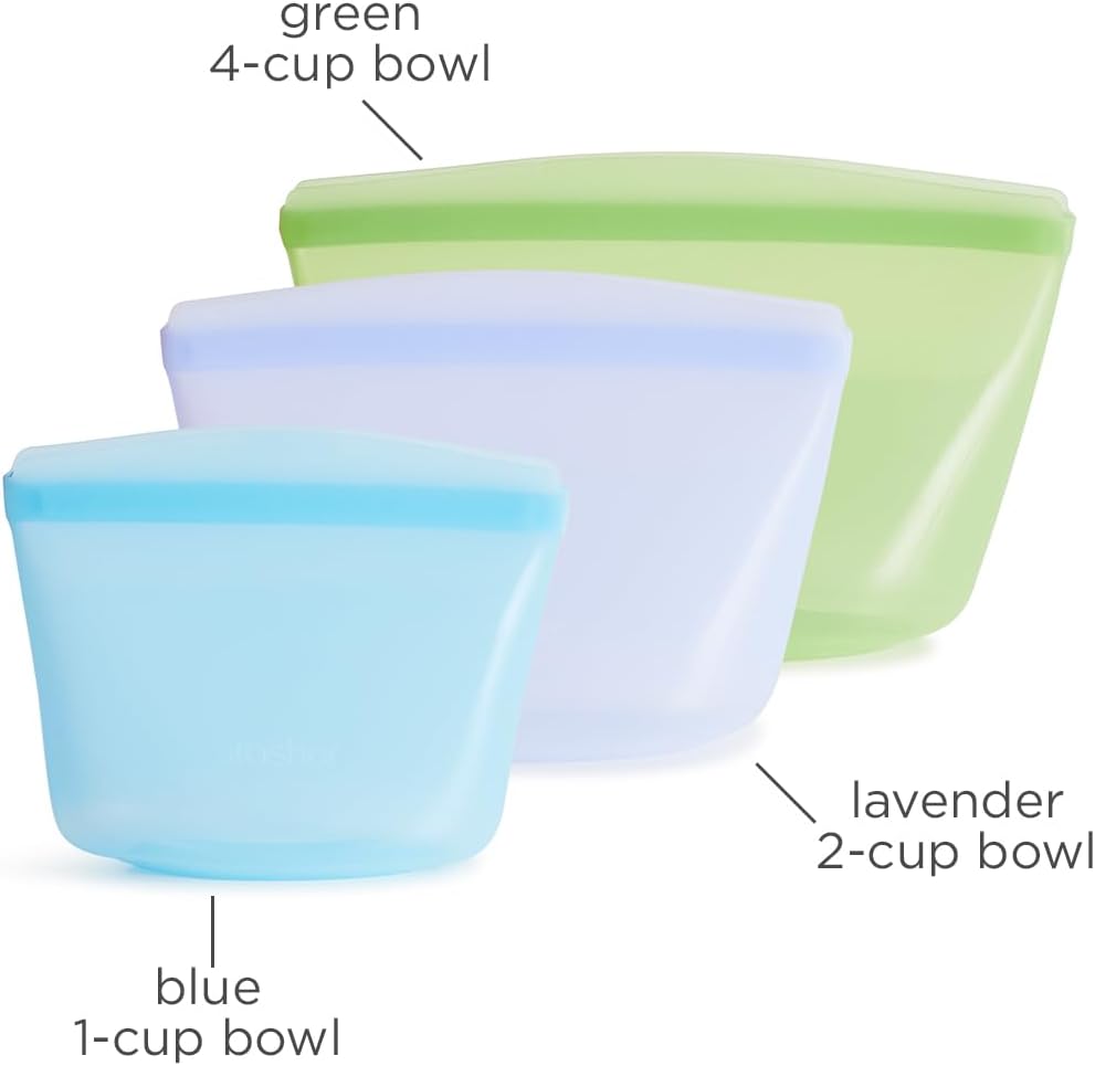 Stasher Premium Silicone Reusable Food Storage Bags, 3-Pack, Multi, Multi-Use Food Storage Bags