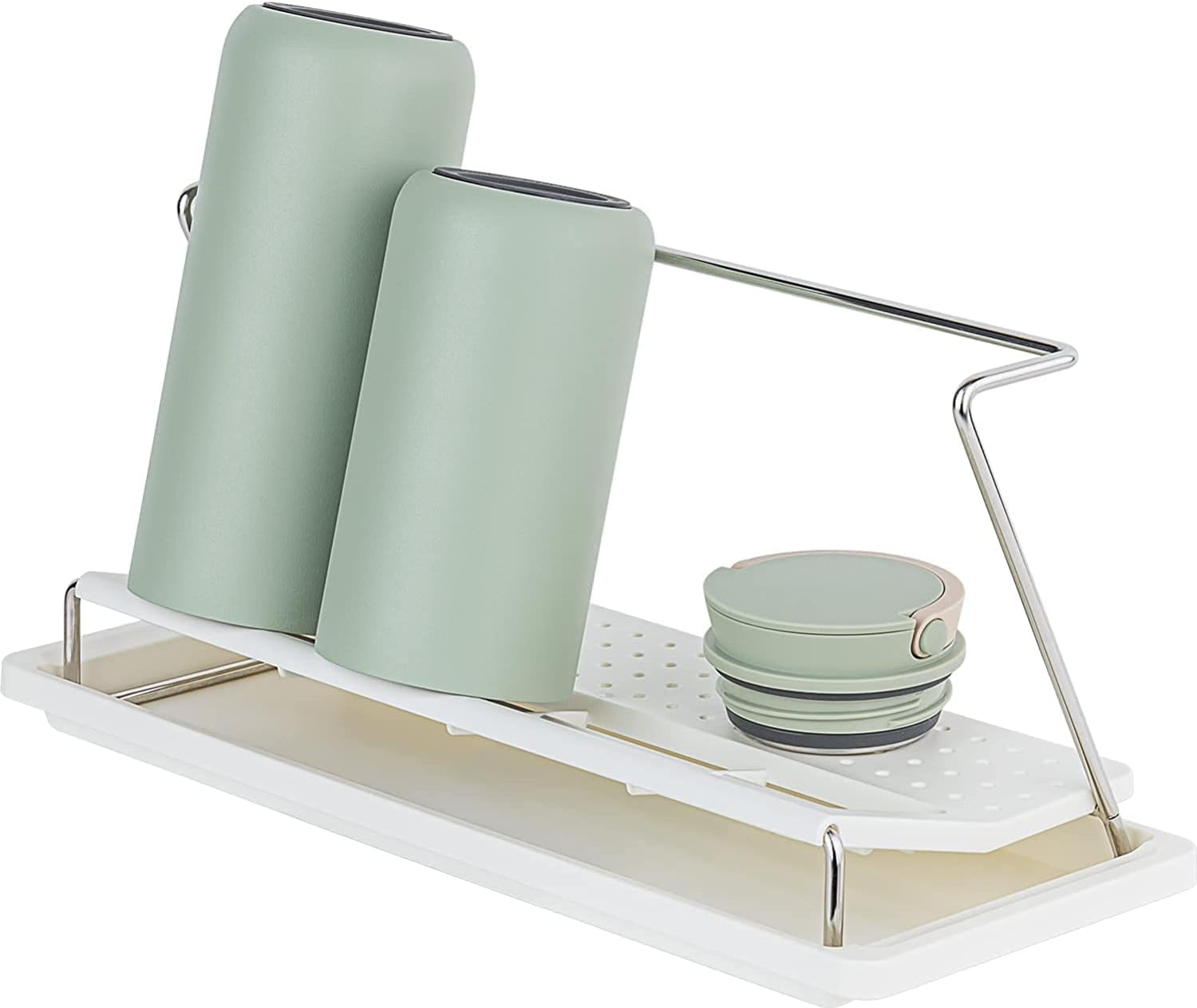 carrotez Bottle Drying Rack, Tumbler Rack with Drain Tray - Narrow and Wide Openings with Various
