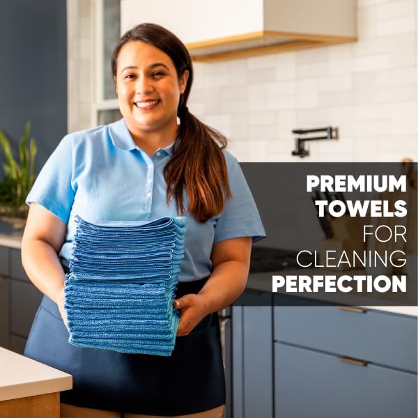 MW Pro Multi-Surface Microfiber Towel – 12 Pack | Premium Cleaning Cloth | Clean, Buff, Dust