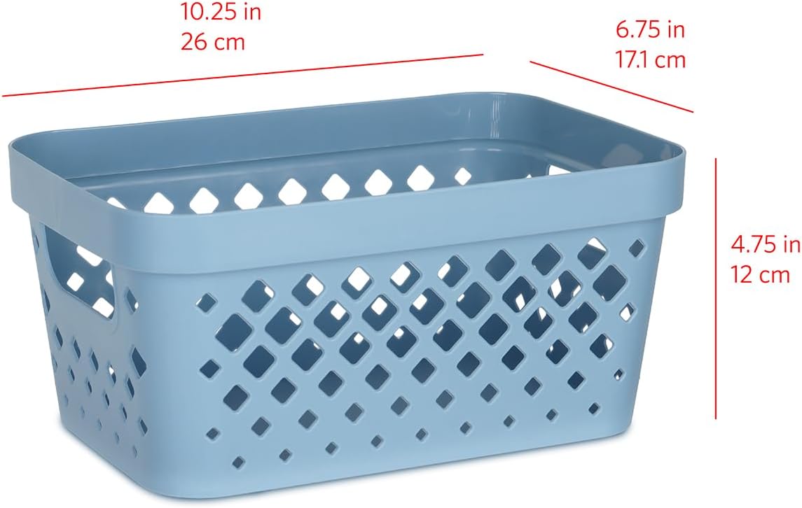 Glad Plastic Baskets for Organizing, Set of 6 | Pantry Storage for Under Counter, Linen Closet, and