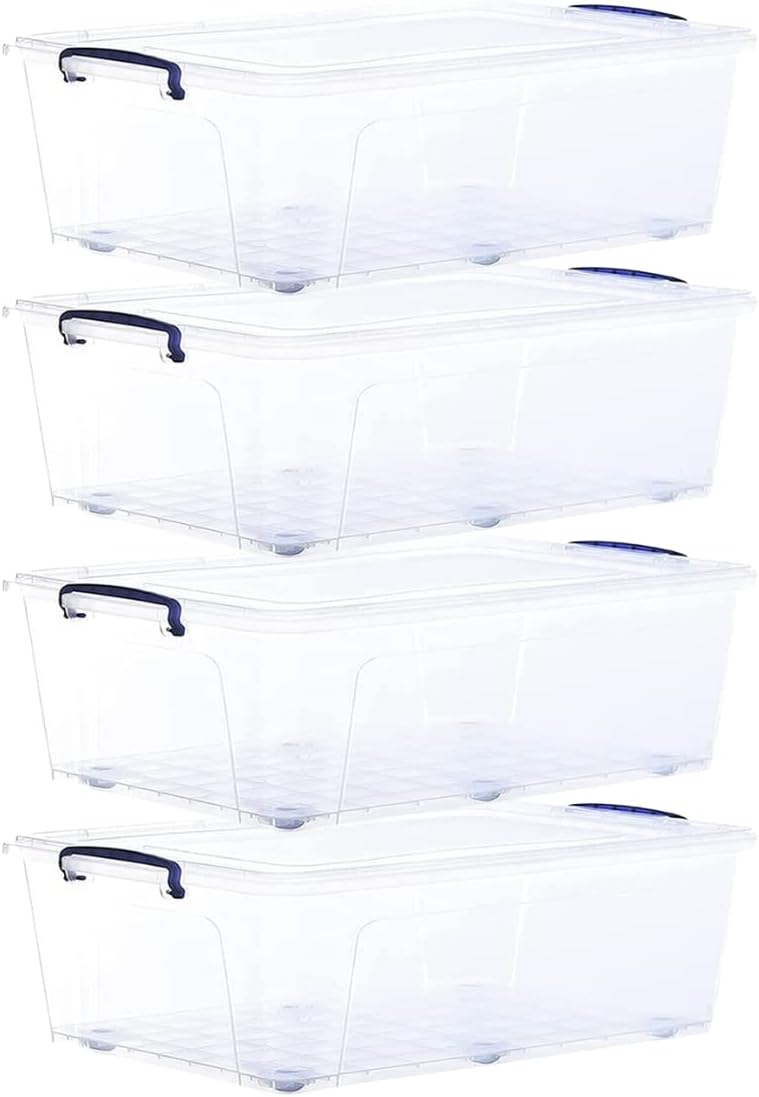 Superio Storage Bins with Lids, Clear Plastic Containers for Organizing, Stackable Totes, BPA Free