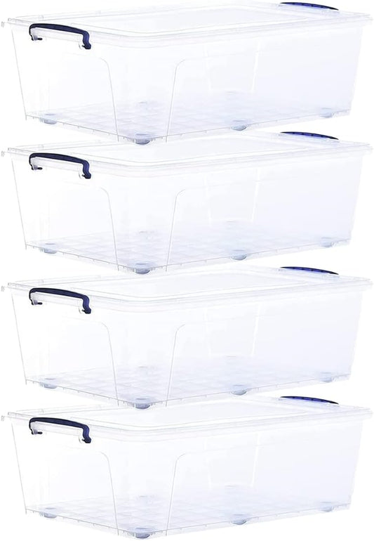 Superio Storage Bins with Lids, Clear Plastic Containers for Organizing, Stackable Totes, BPA Free
