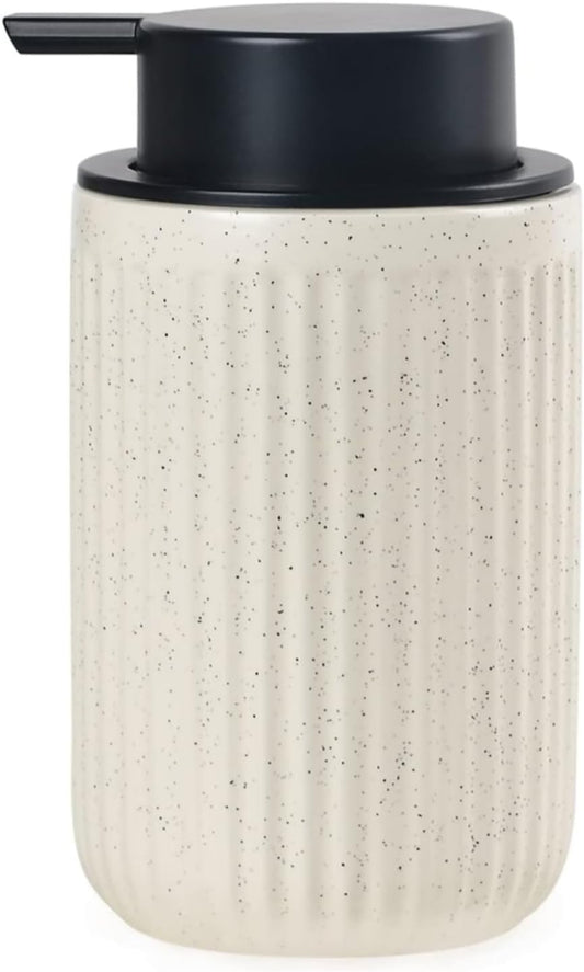 BosilunLife Dish Hand Soap Dispenser - Liquid Pump Soap Dispenser for Bathroom 12oz Ceramic Kitchen
