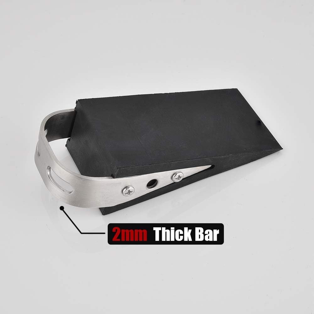 JQK Heavy Duty Door Stopper Rubber Wedge, 304 Stainless Steel Security Door Stops Works On All