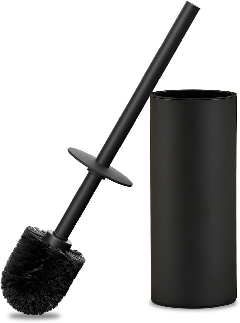 304 Stainless Steel Toilet Bowl Brush and Holder Set, Circular Floor Toilet Brush Holder, Long
