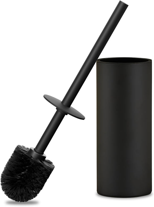 304 Stainless Steel Toilet Bowl Brush and Holder Set, Circular Floor Toilet Brush Holder, Long