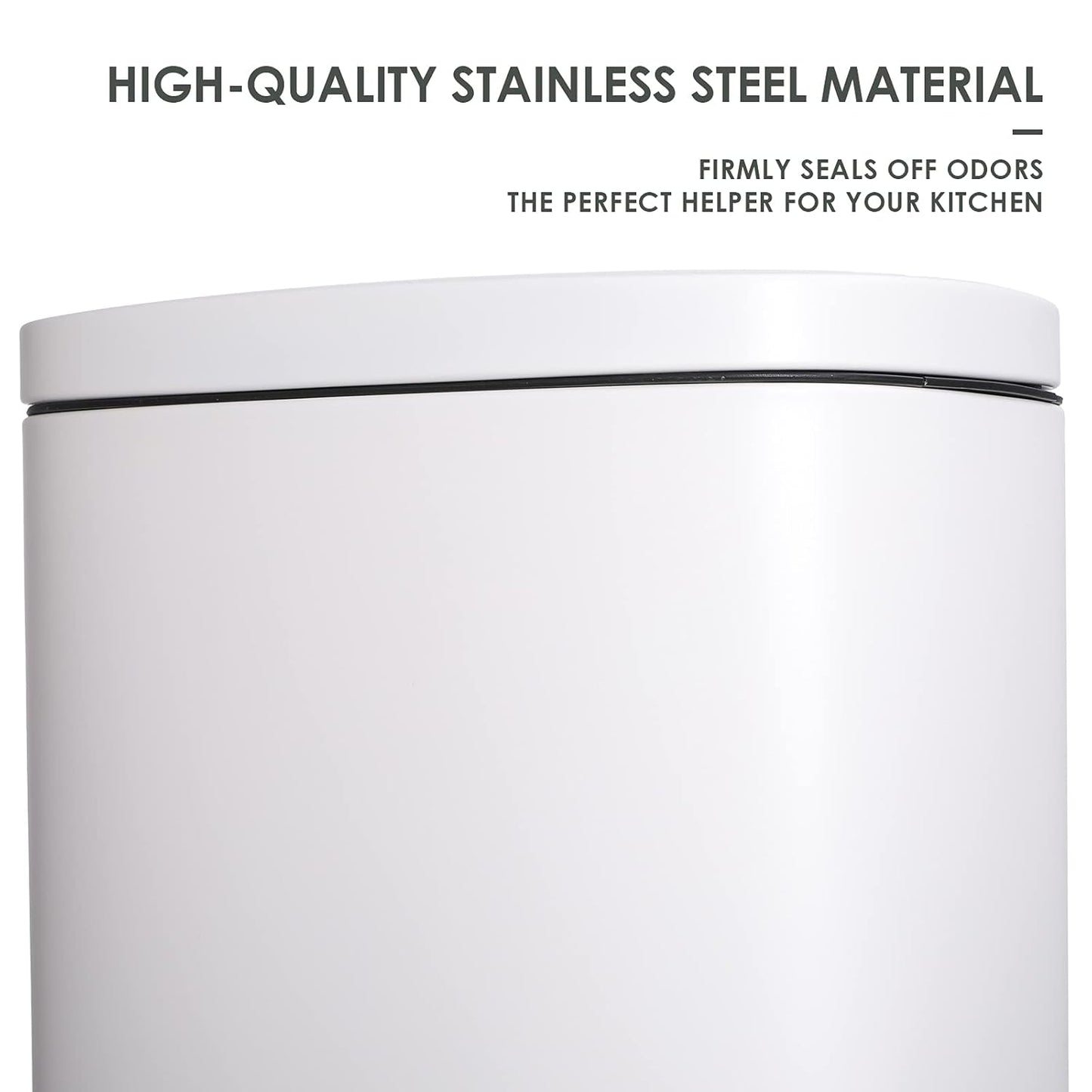 AthLike Trash Can, Stainless Steel Kitchen Garbage Can, Step Waste Bin with Hinged Lid and