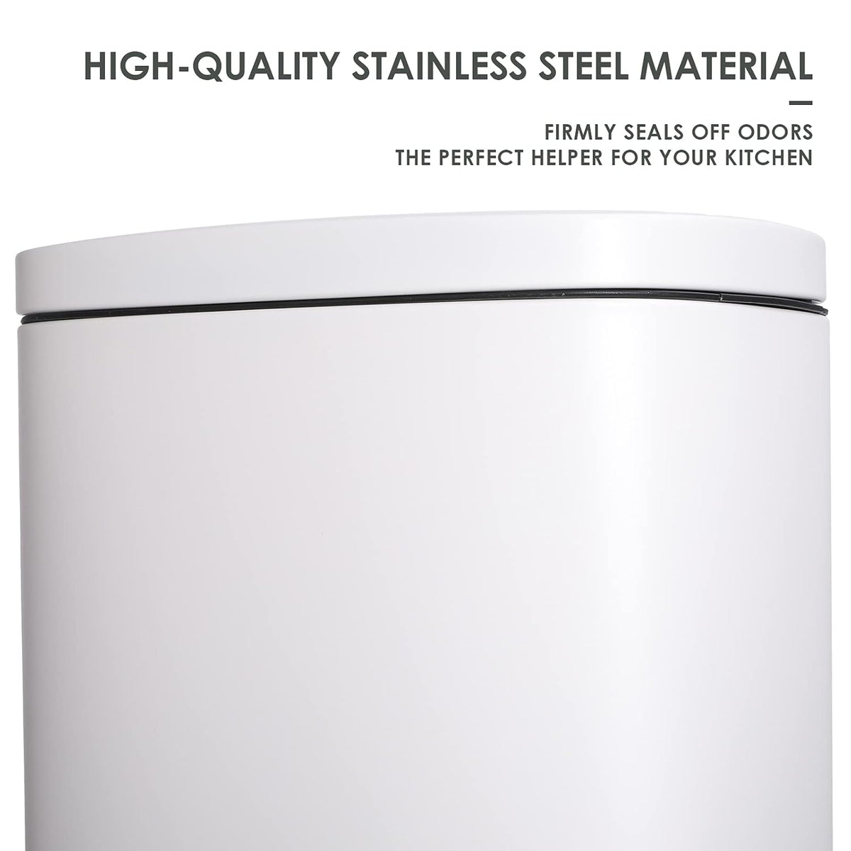 AthLike Trash Can, Stainless Steel Kitchen Garbage Can, Step Waste Bin with Hinged Lid and