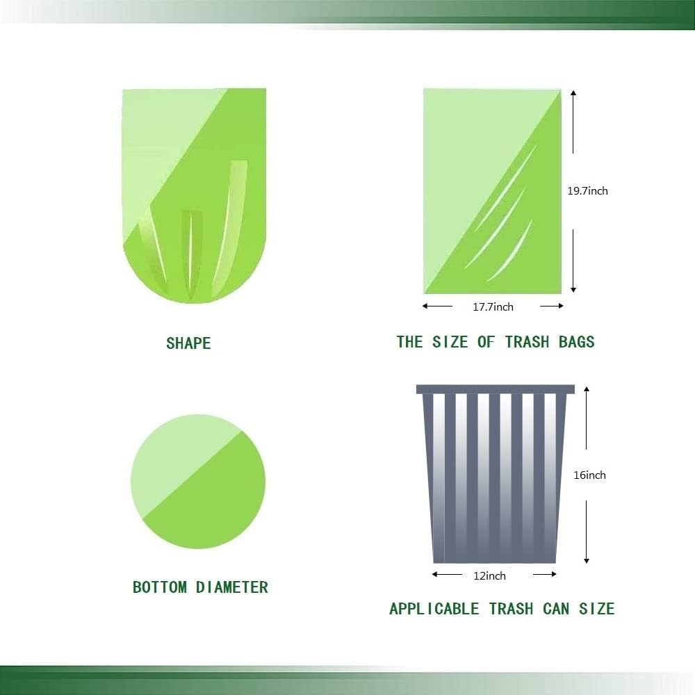 Small Trash Bags, Biodegradable 2.6 Gallon Extra Thick Garbage Bags, Recycling & Degradable Rubbish
