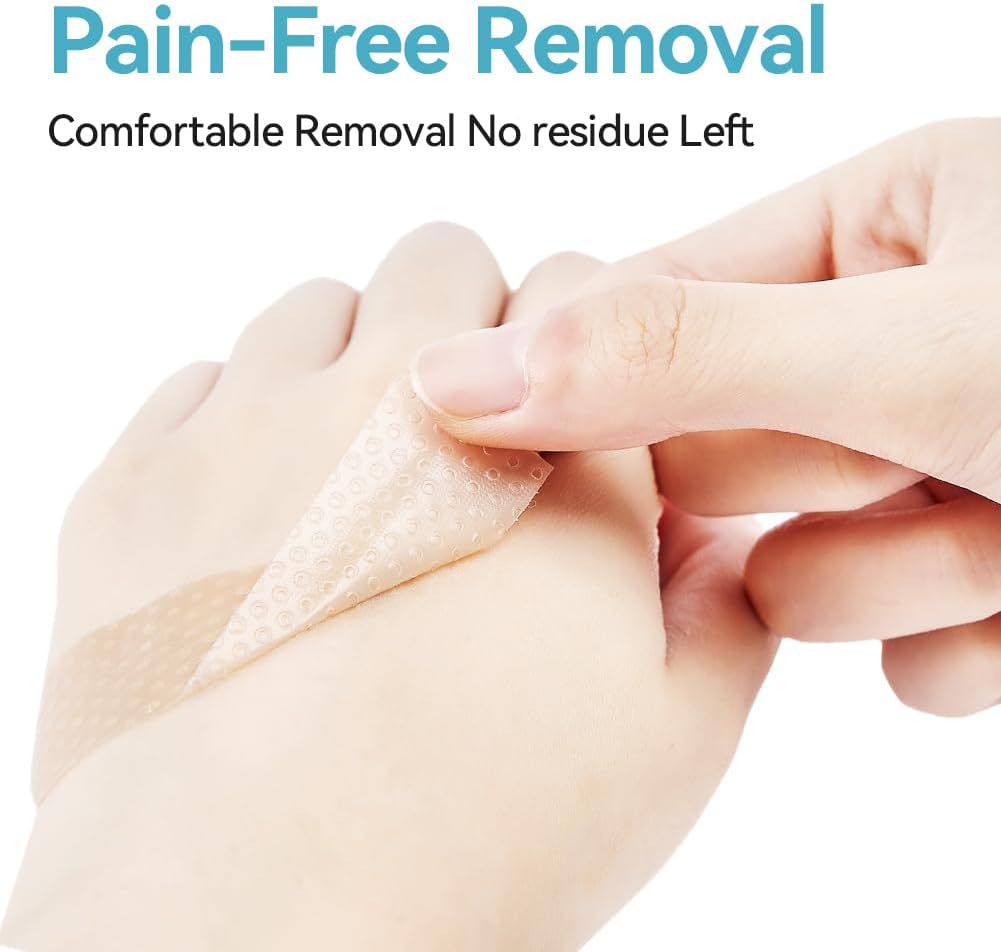 Dimora Silicone Tape 3 Rolls - Hypoallergenic Medical Tape for Sensitive Skin, Pain-Free Removal