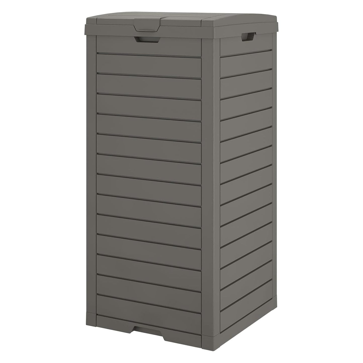 NUNU LAB 31 Gal Outdoor Trash Can with Lid - Heavy Duty Waterproof Resin, Removable Drip Tray, Fits