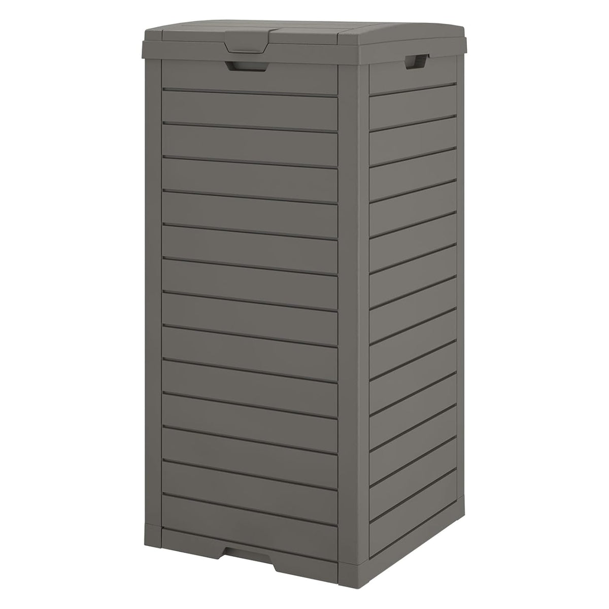 NUNU LAB 31 Gal Outdoor Trash Can with Lid - Heavy Duty Waterproof Resin, Removable Drip Tray, Fits