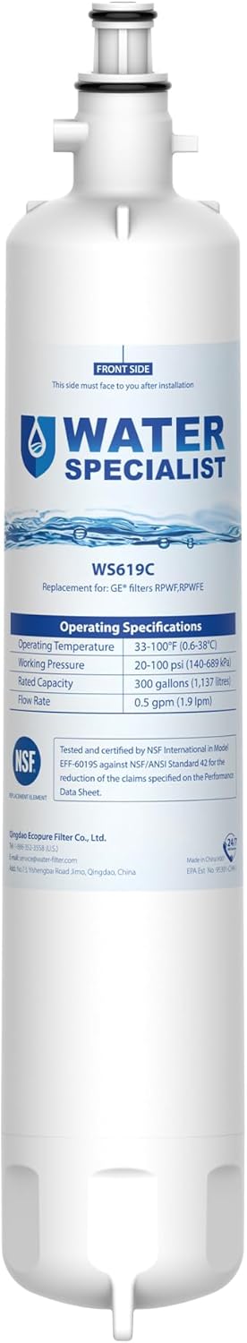 Waterspecialist WS619C Replacement for RPWFE®, RPWF (Built-in CHIP) Refrigerator Water Filter