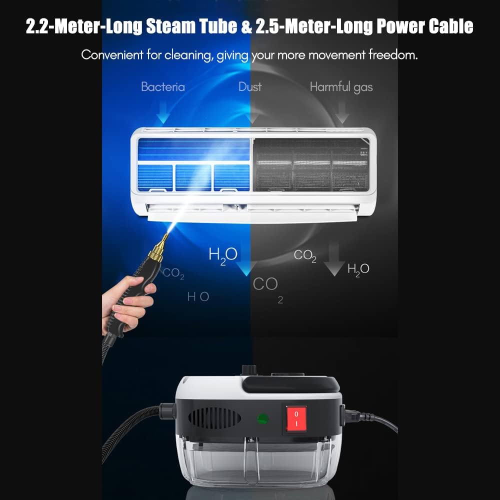 Decdeal Steam Cleaner - 2500W High Temperature Pressurized Handheld Steam Cleaning Machine with