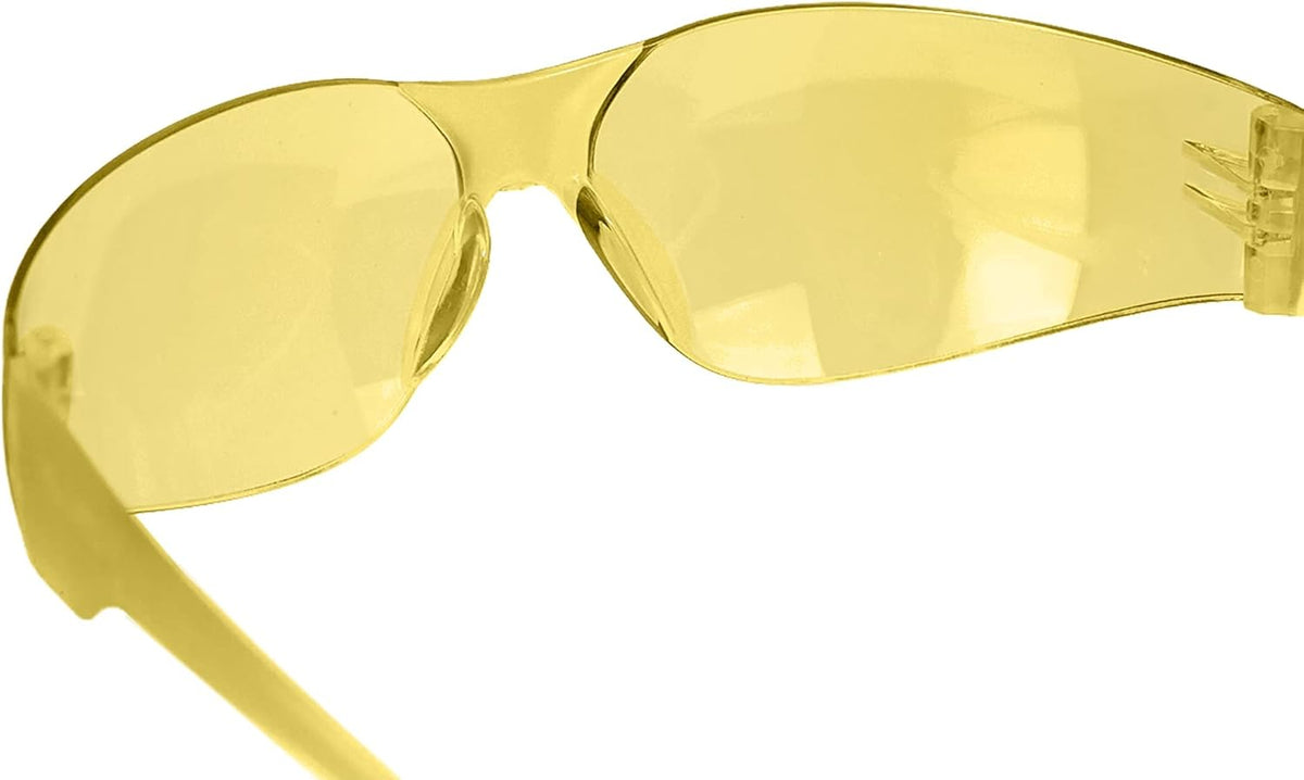 BISON LIFE Safety Glasses - Scratch Resistant Wrap Around Eyewear, Polycarbonate ANSI Z87.1 Impact