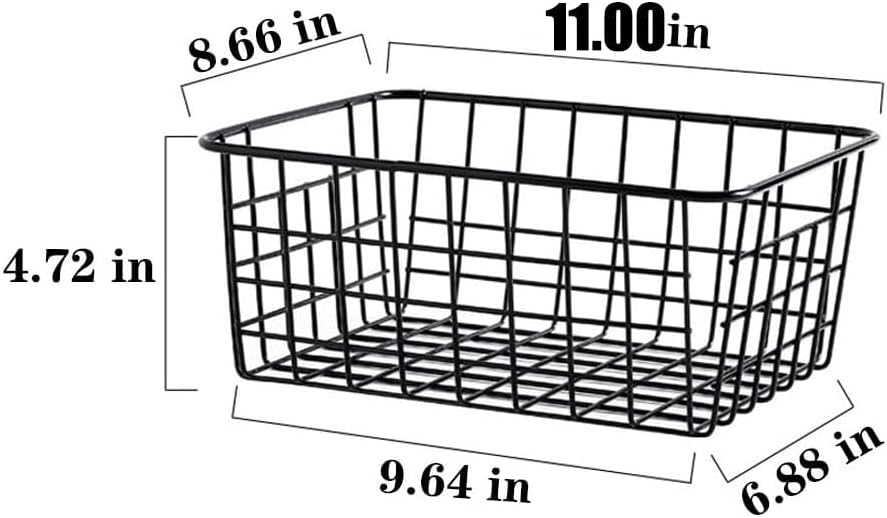 LeleCAT Wire Baskets with Handles Wire Storage Organizer Bin Baskets, Pantry, Closets, Bedrooms