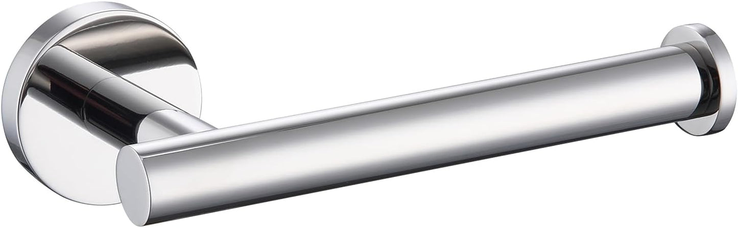 TASTOS Polished Chrome Toilet Paper Holder SUS304 Stainless Steel, Modern Round Tissue Roll Holders