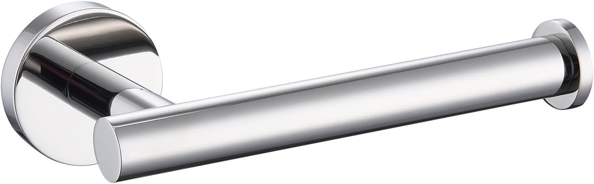TASTOS Polished Chrome Toilet Paper Holder SUS304 Stainless Steel, Modern Round Tissue Roll Holders