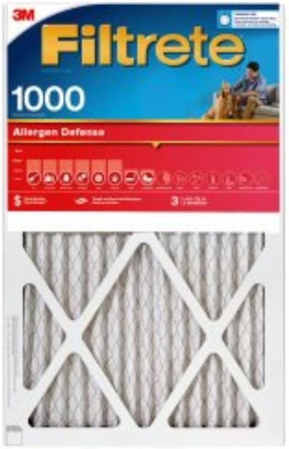 Filtrete 16x24x1 AC Furnace Air Filter, MERV 11, MPR 1000, Micro Allergen Defense, 3-Month Pleated