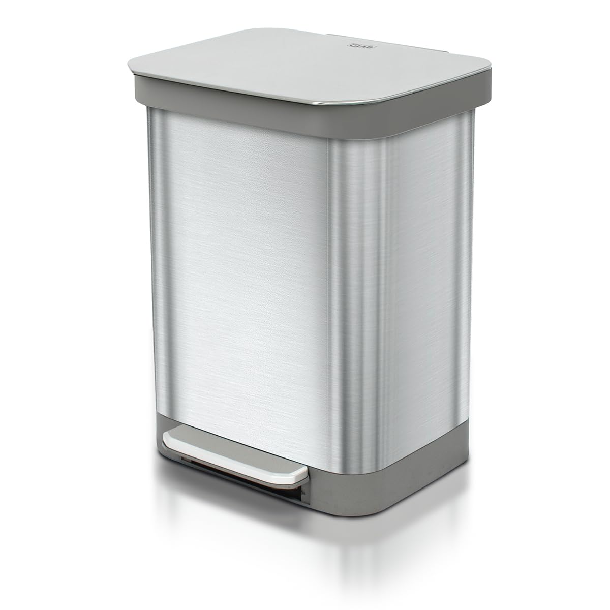Glad Stainless Steel Step Trash Can, Series 2 with Clorox Protection - Large Metal Kitchen Garbage
