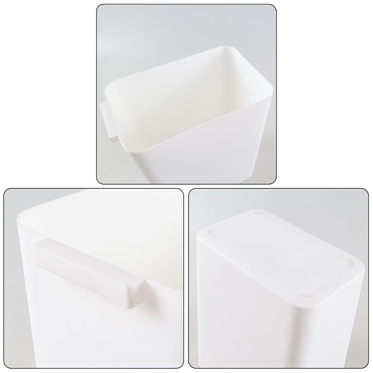4.5 Gallon Deskside Plastic Wastebasket Rectangular, Open Garbage Container Basket for Office and