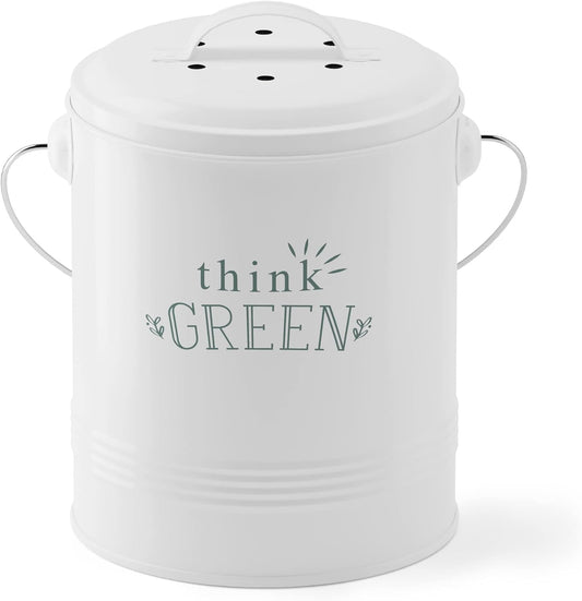 Barnyard Designs Compost Bin for Kitchen Counter - 1.2 Gallon Countertop Composter with Extra