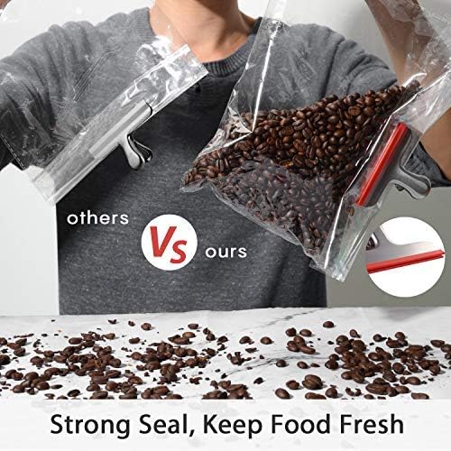 HOUSE AGAIN 12 Pack 3 Sizes Stainless Steel Chip Bag Clips Covered with Silicone - NO More Sharp