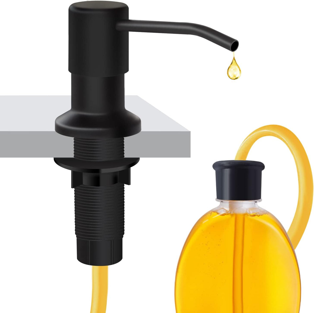 Soap Dispenser for Kitchen Sink and Extension Tube Kit, Stainless Steel Countertop SoapDispenser